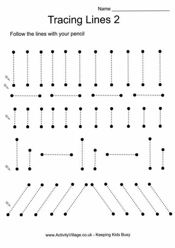 30 Kindergarten Worksheets Tracing Lines