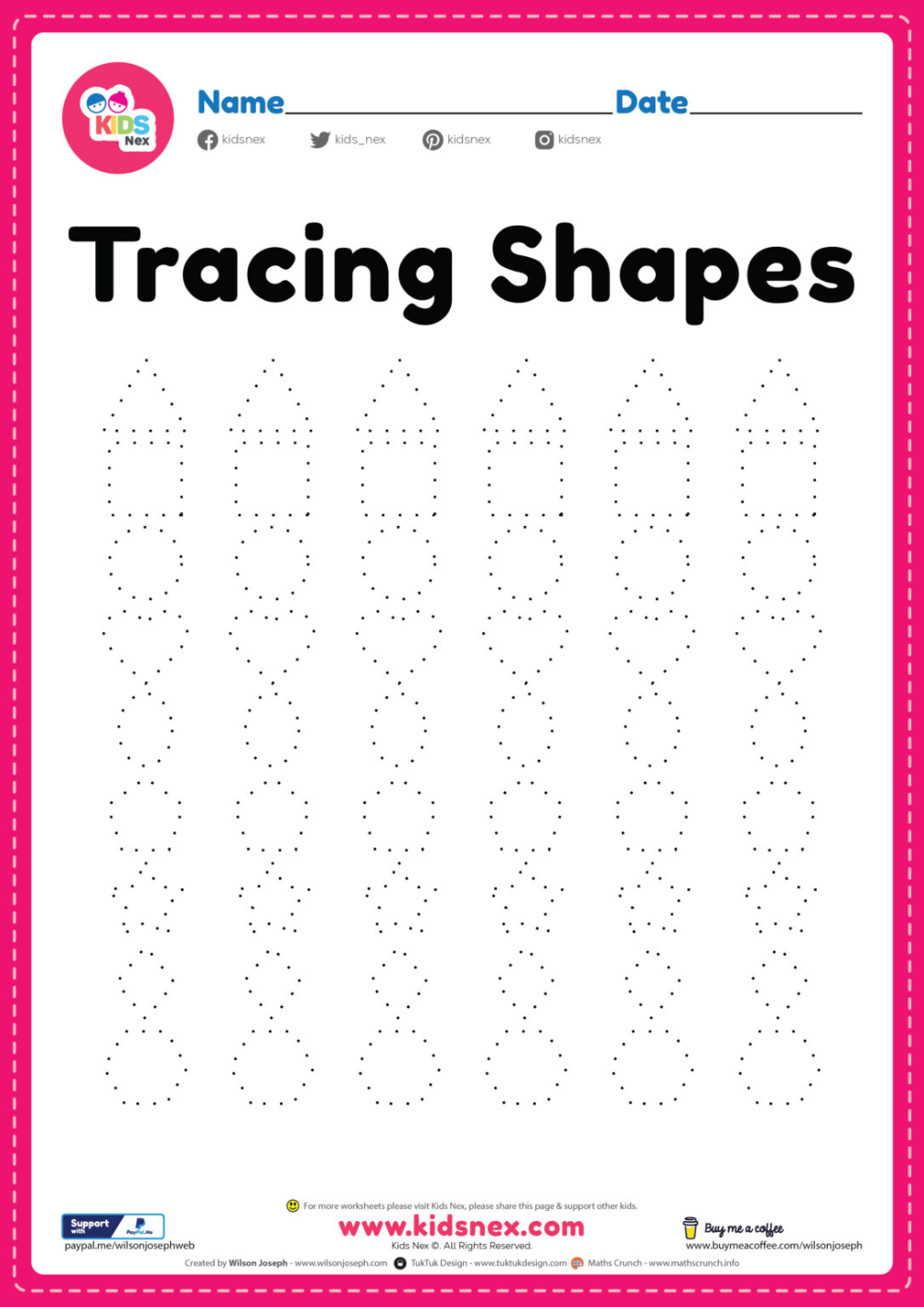30 Kindergarten Worksheets Tracing Lines