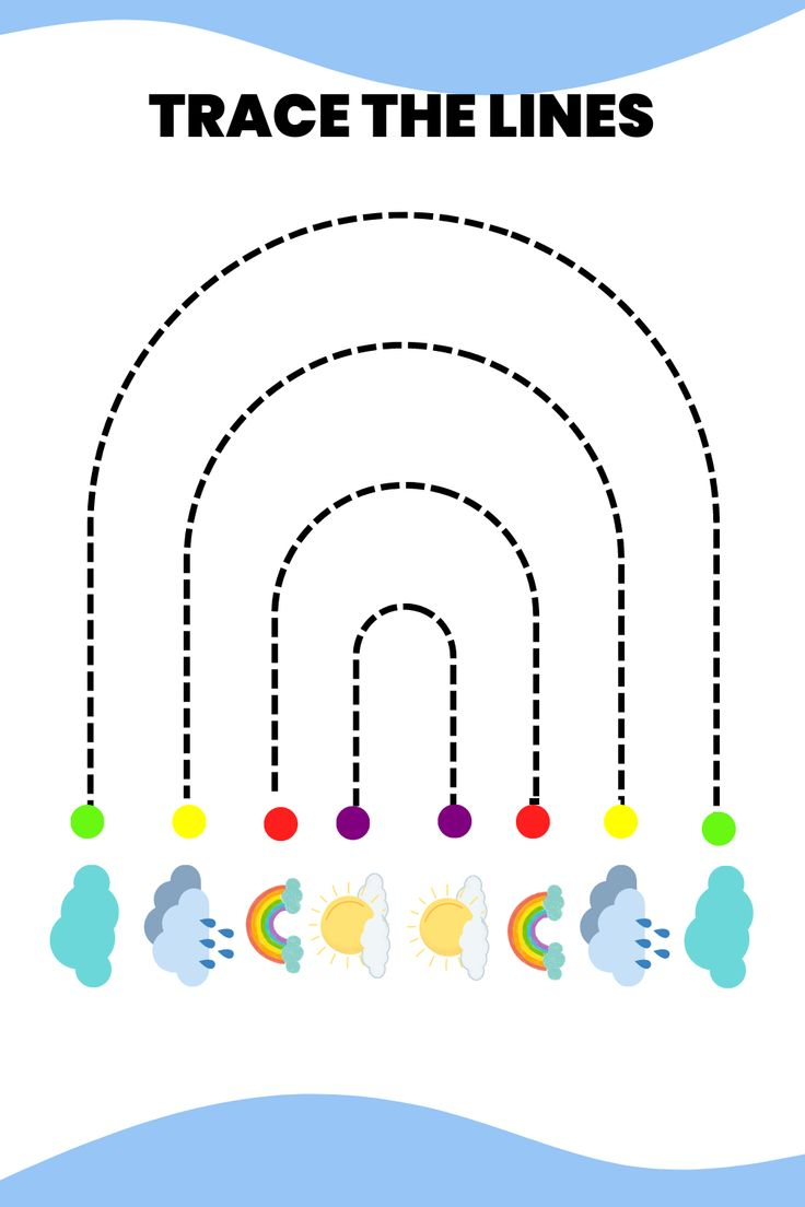 30 Kindergarten Worksheets Tracing Lines