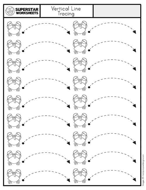 30 Kindergarten Worksheets Tracing Lines