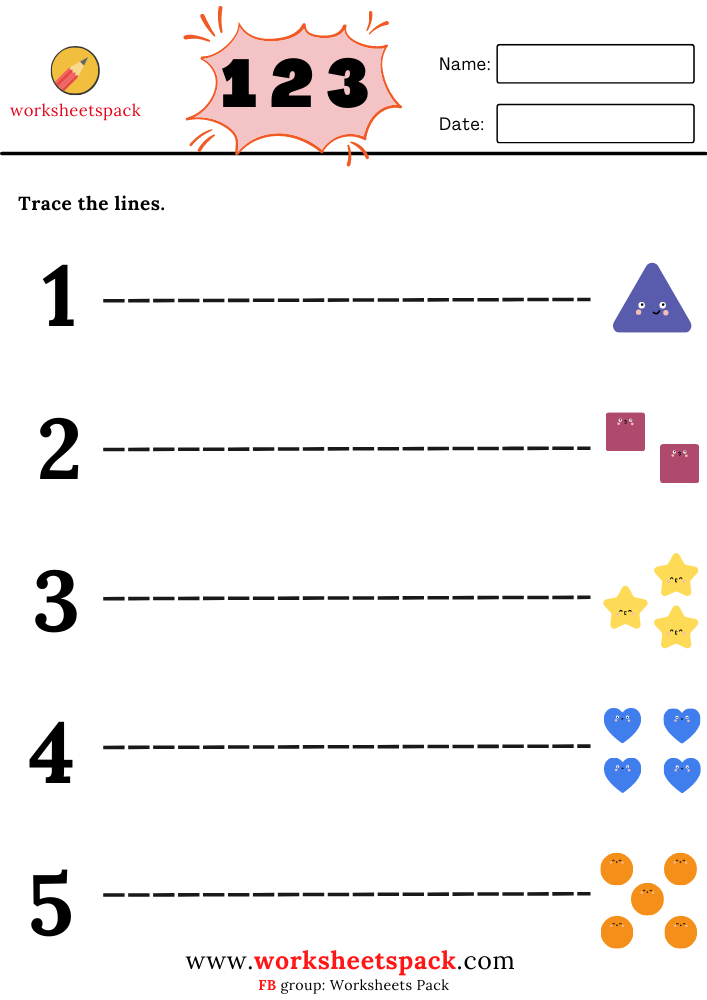 30 Kindergarten Worksheets Tracing Lines