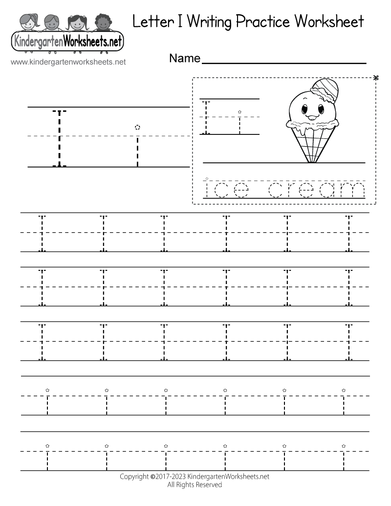 30 Letter I Kindergarten Worksheets