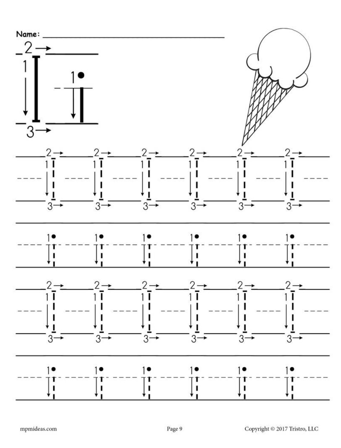 30 Letter I Kindergarten Worksheets