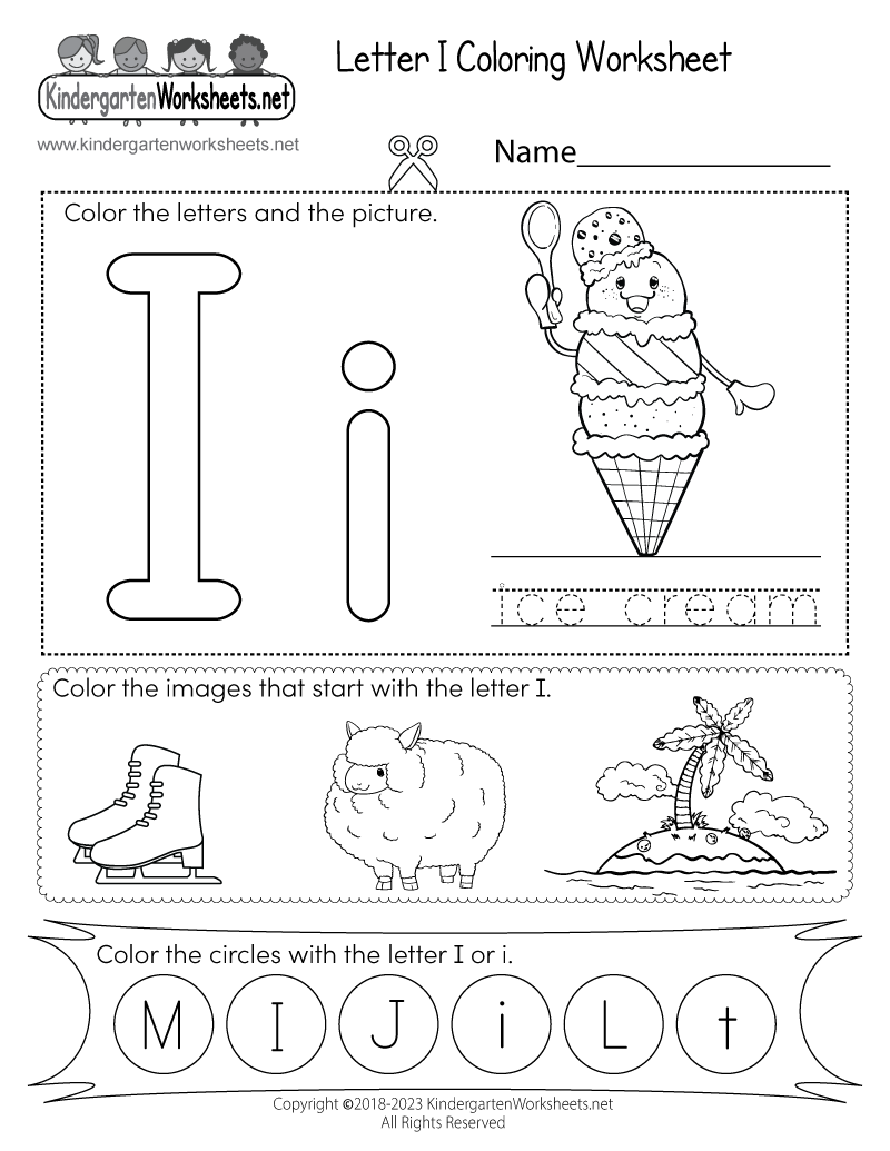 30 Letter I Kindergarten Worksheets