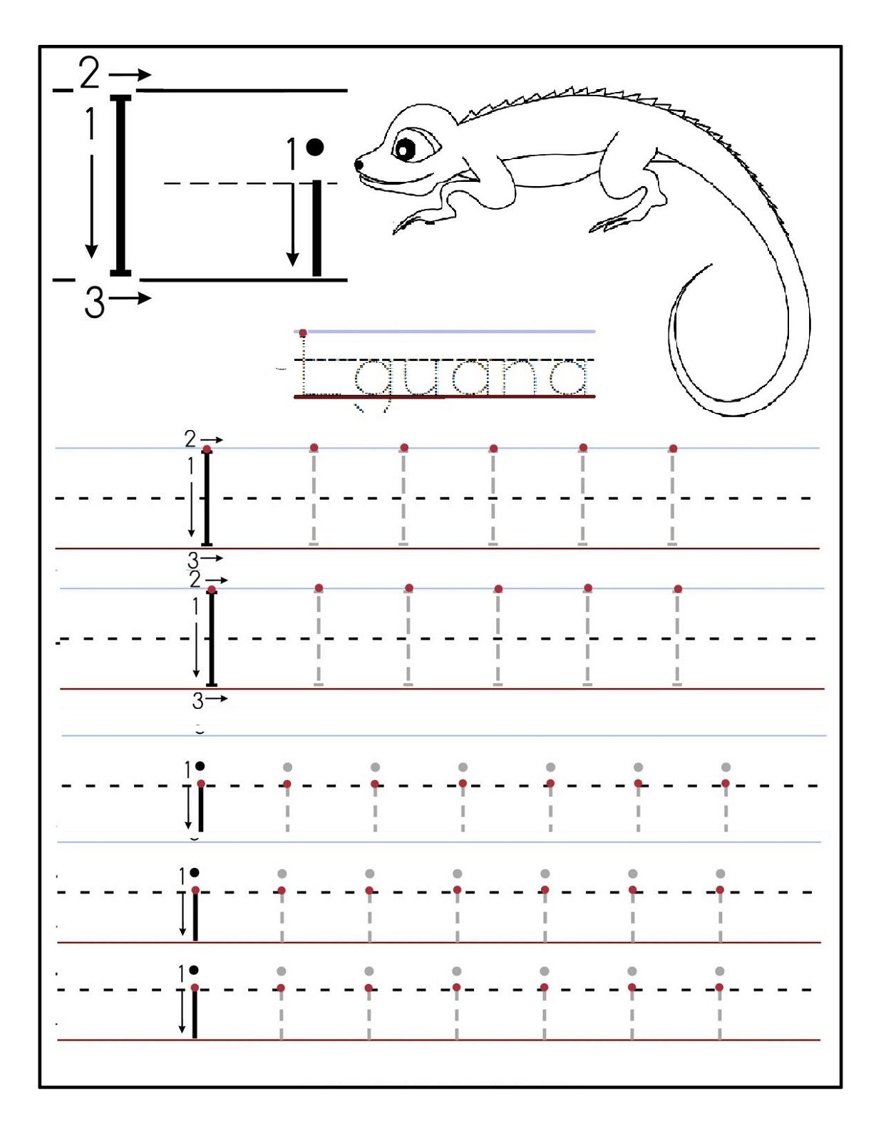 30 Letter I Kindergarten Worksheets