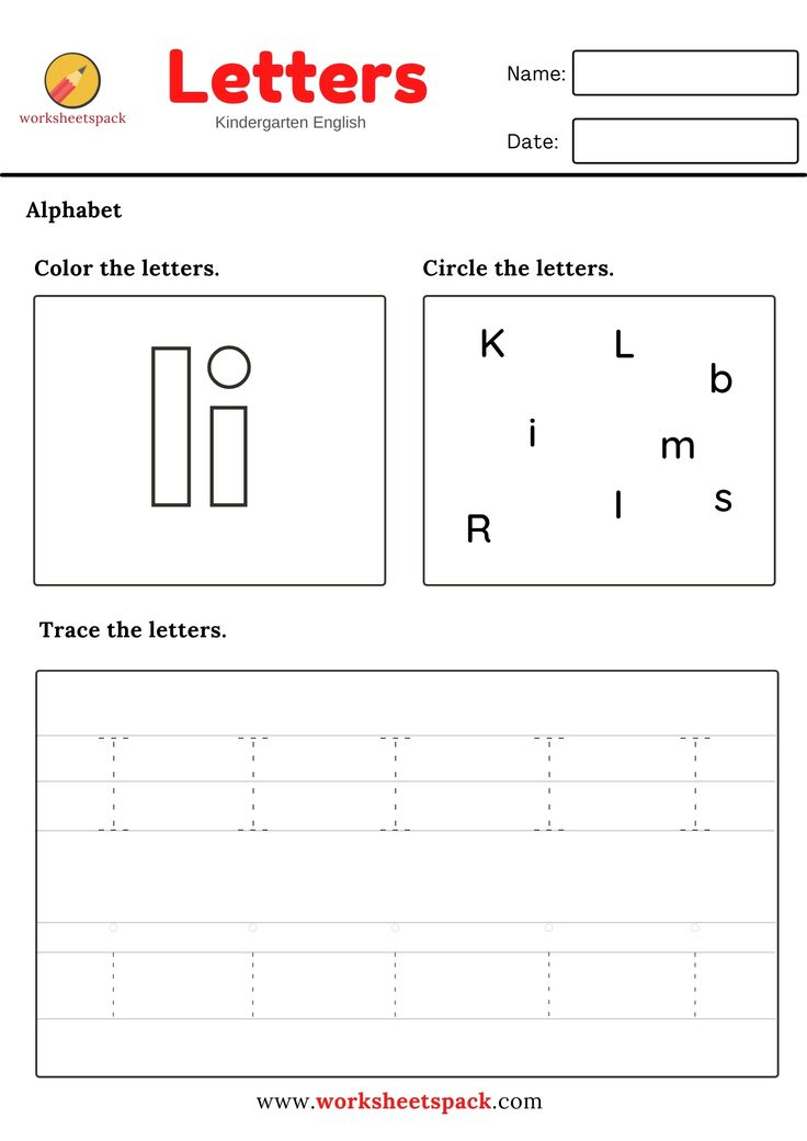 30 Letter I Kindergarten Worksheets