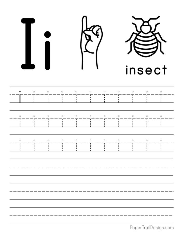 30 Letter I Kindergarten Worksheets