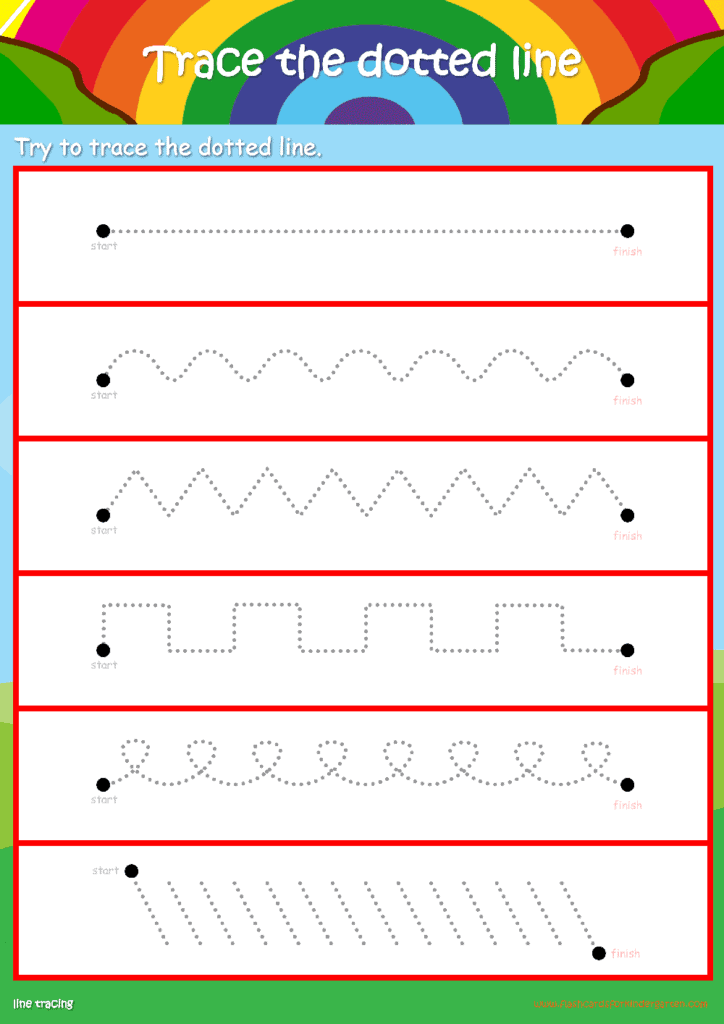 30 Line Tracing Worksheets For Kindergarten