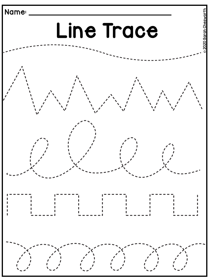 30 Line Tracing Worksheets For Kindergarten