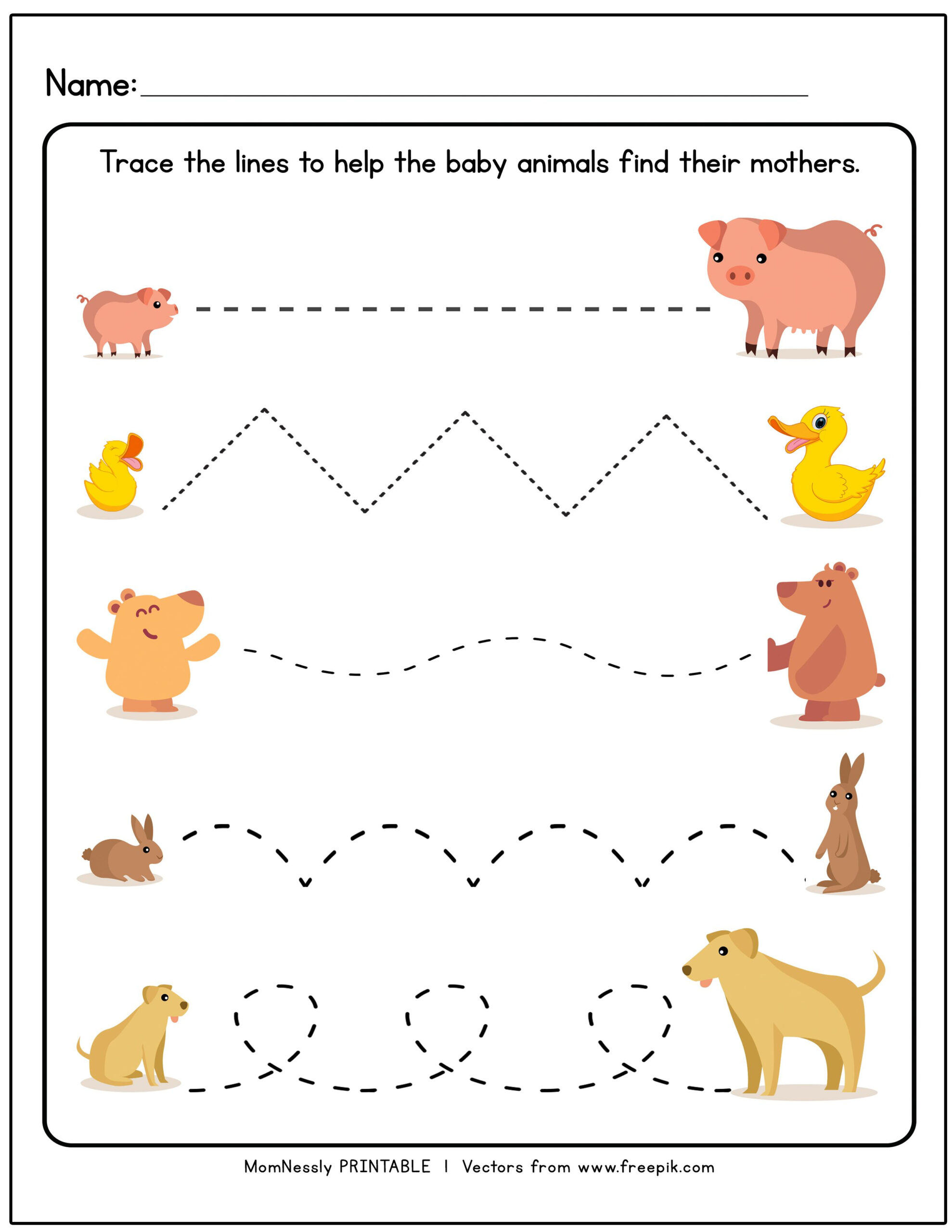 30 Line Tracing Worksheets For Kindergarten