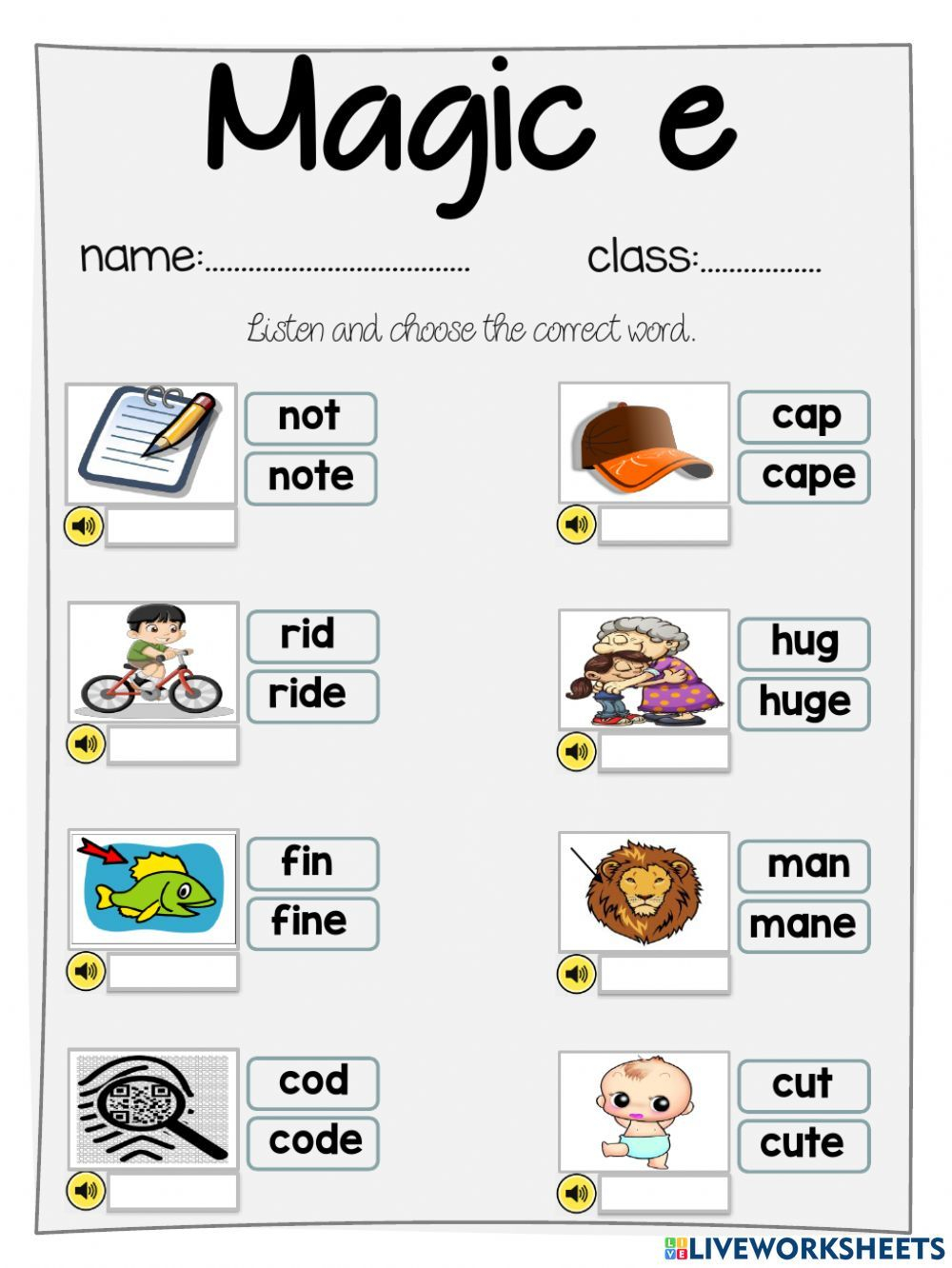 30 Magic E Worksheets For Kindergarten
