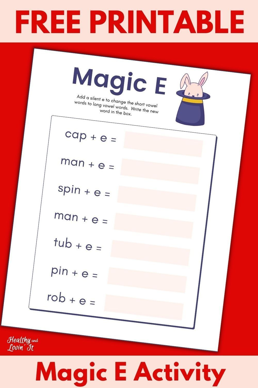 30 Magic E Worksheets For Kindergarten