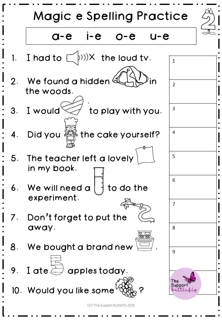 30 Magic E Worksheets For Kindergarten