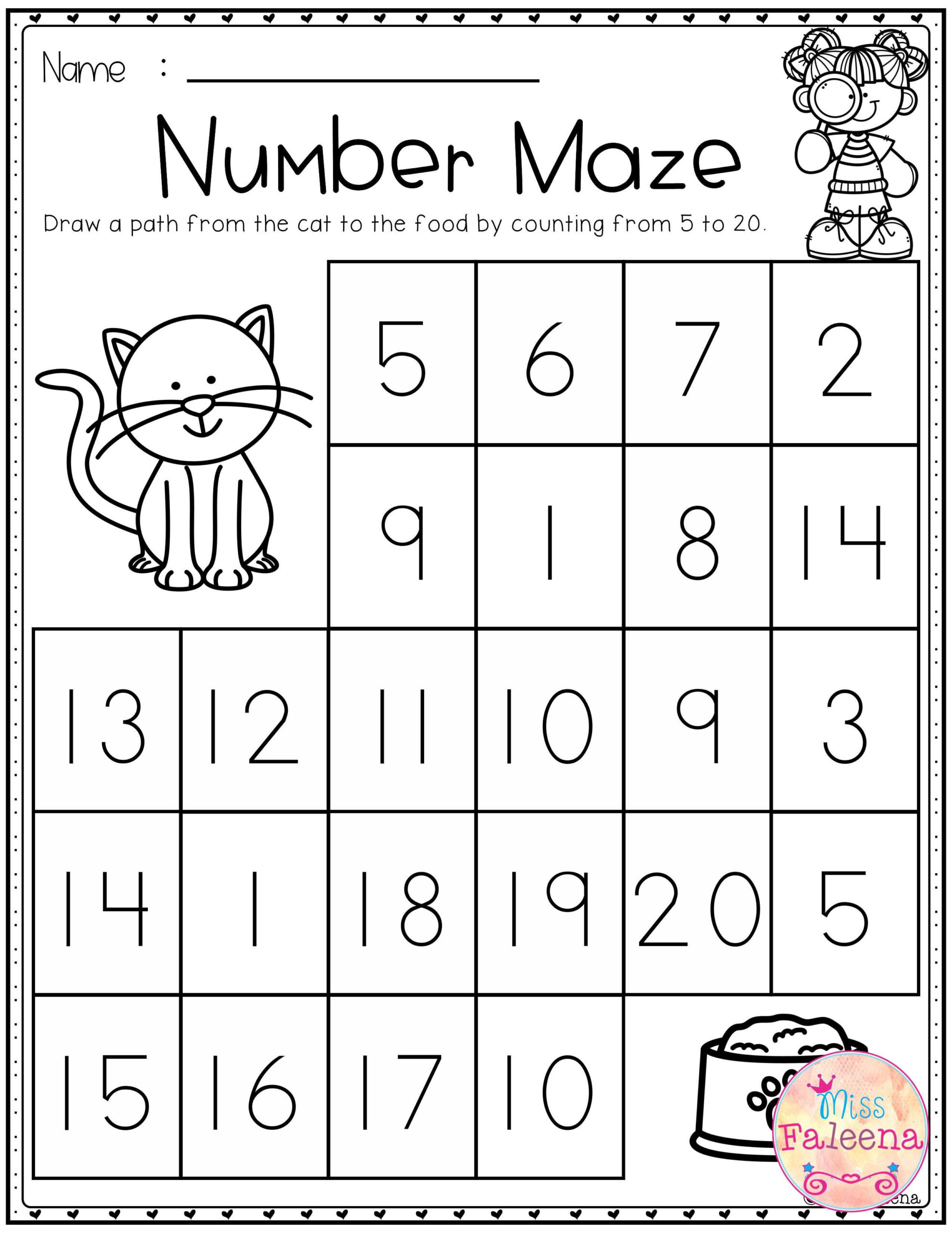 30 Math Worksheets For Kindergarten 1-30