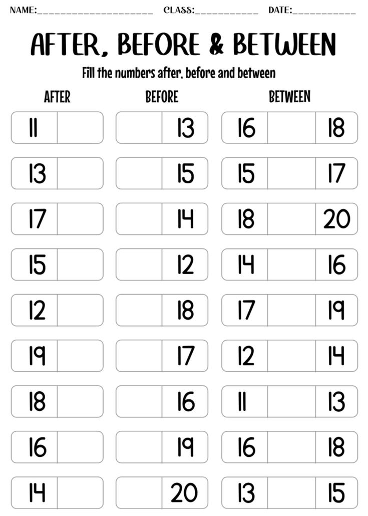 30 Math Worksheets For Kindergarten 1-30