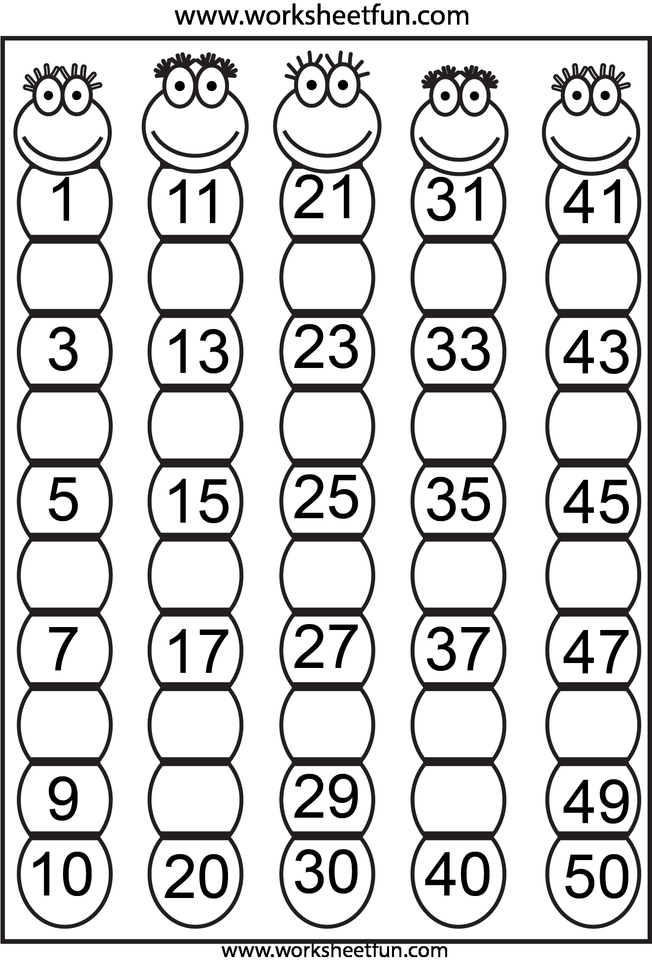 30 Math Worksheets For Kindergarten 1-30