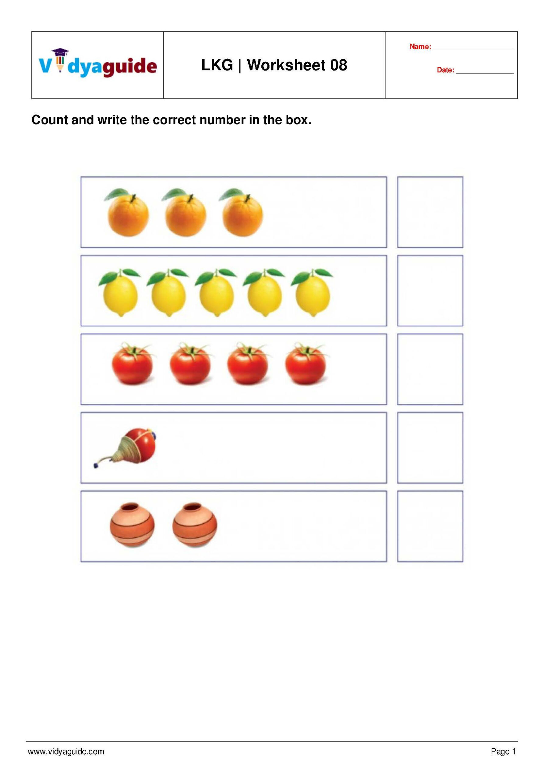 30 Math Worksheets For Kindergarten Lkg