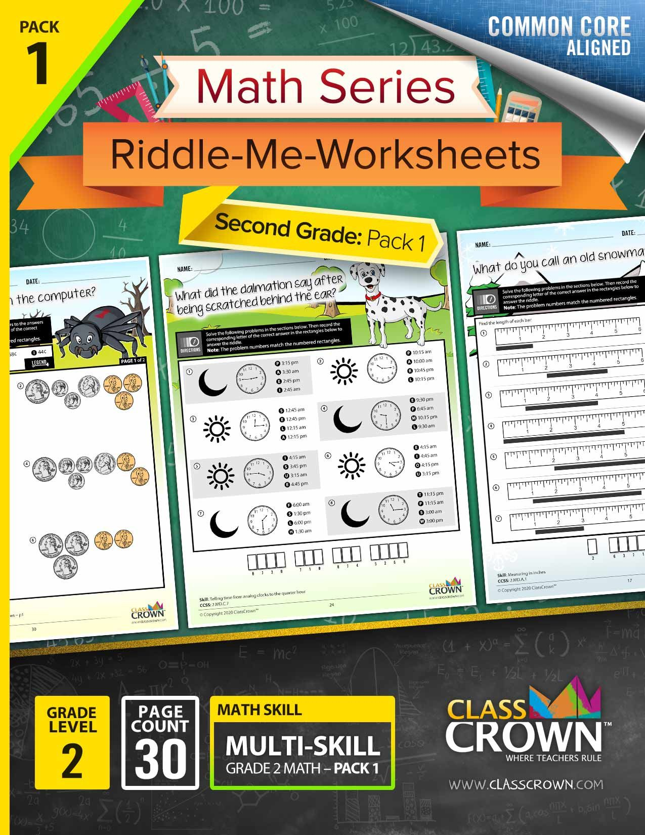 30 Math Worksheets With Riddles