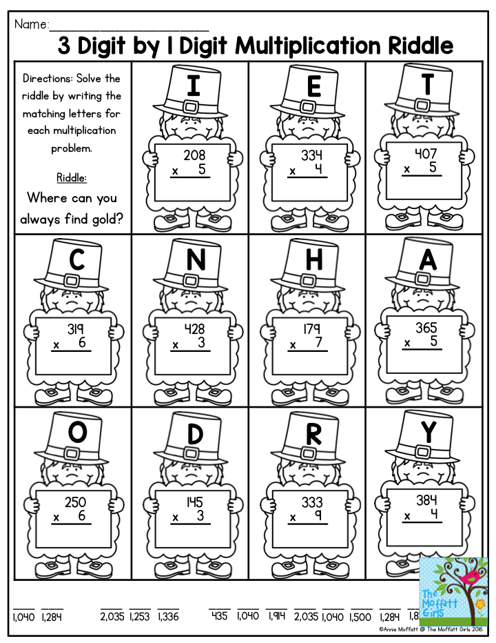 30 Math Worksheets With Riddles