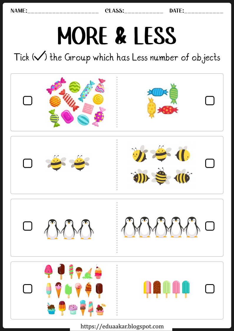 30 More And Less Worksheets Kindergarten Free