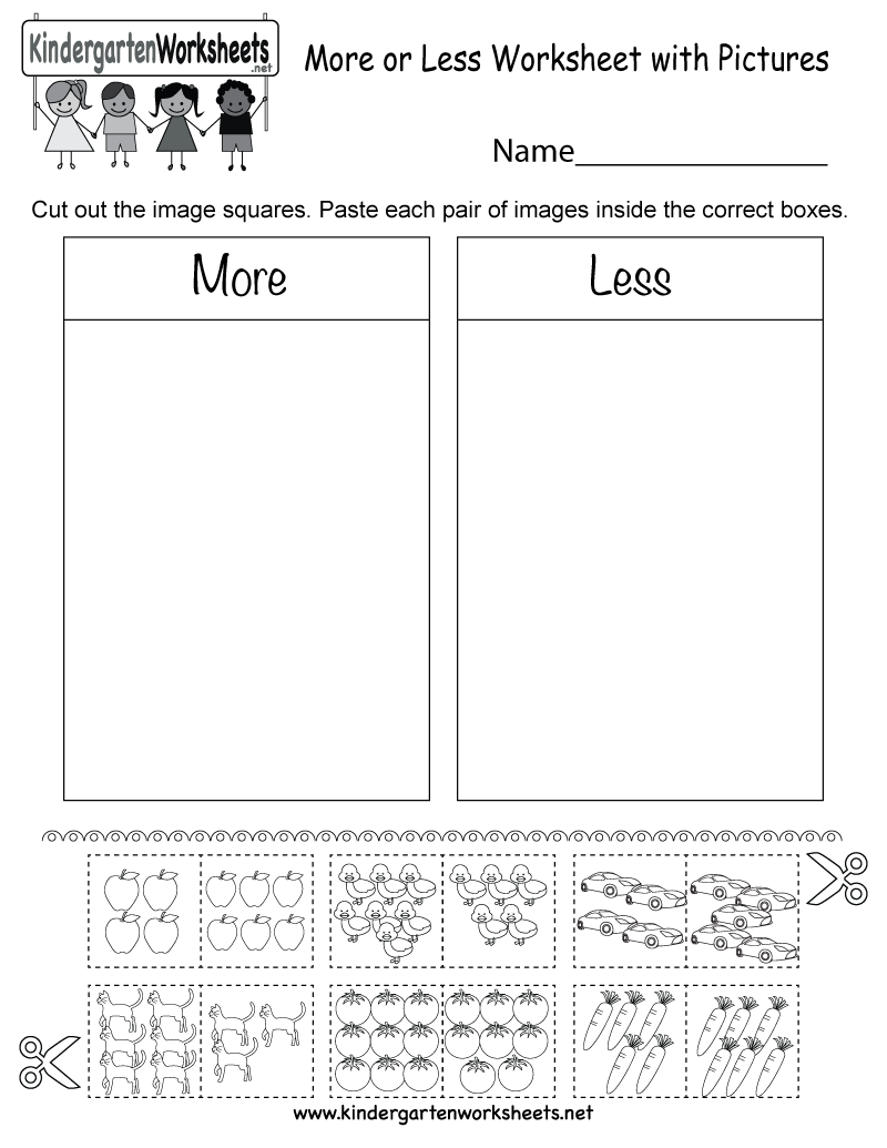 30 More And Less Worksheets Kindergarten Free