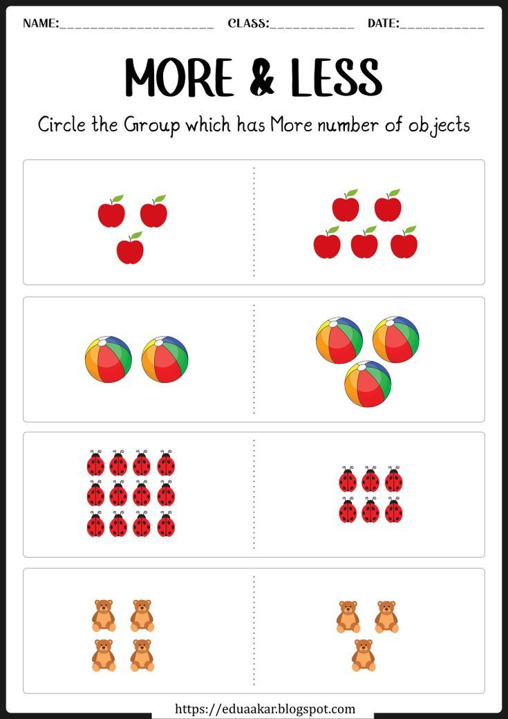 30 More And Less Worksheets Kindergarten Free