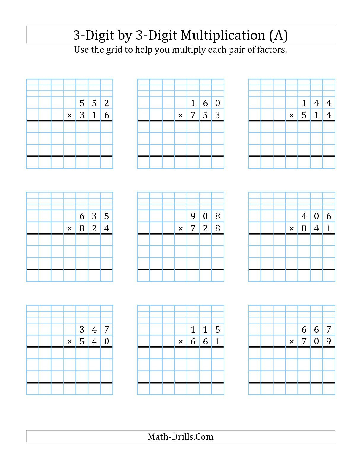 30 Multiplication Worksheets 3 Digits By 2 Digits