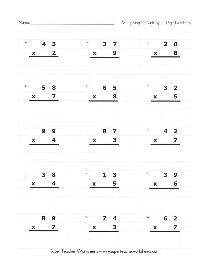 30 Multiplication Worksheets 3 Digits By 2 Digits