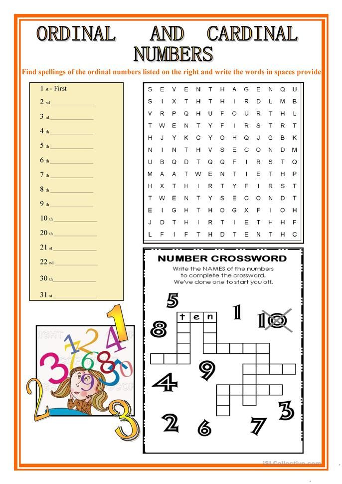 30 Ordinal And Cardinal Numbers Worksheets Kindergarten