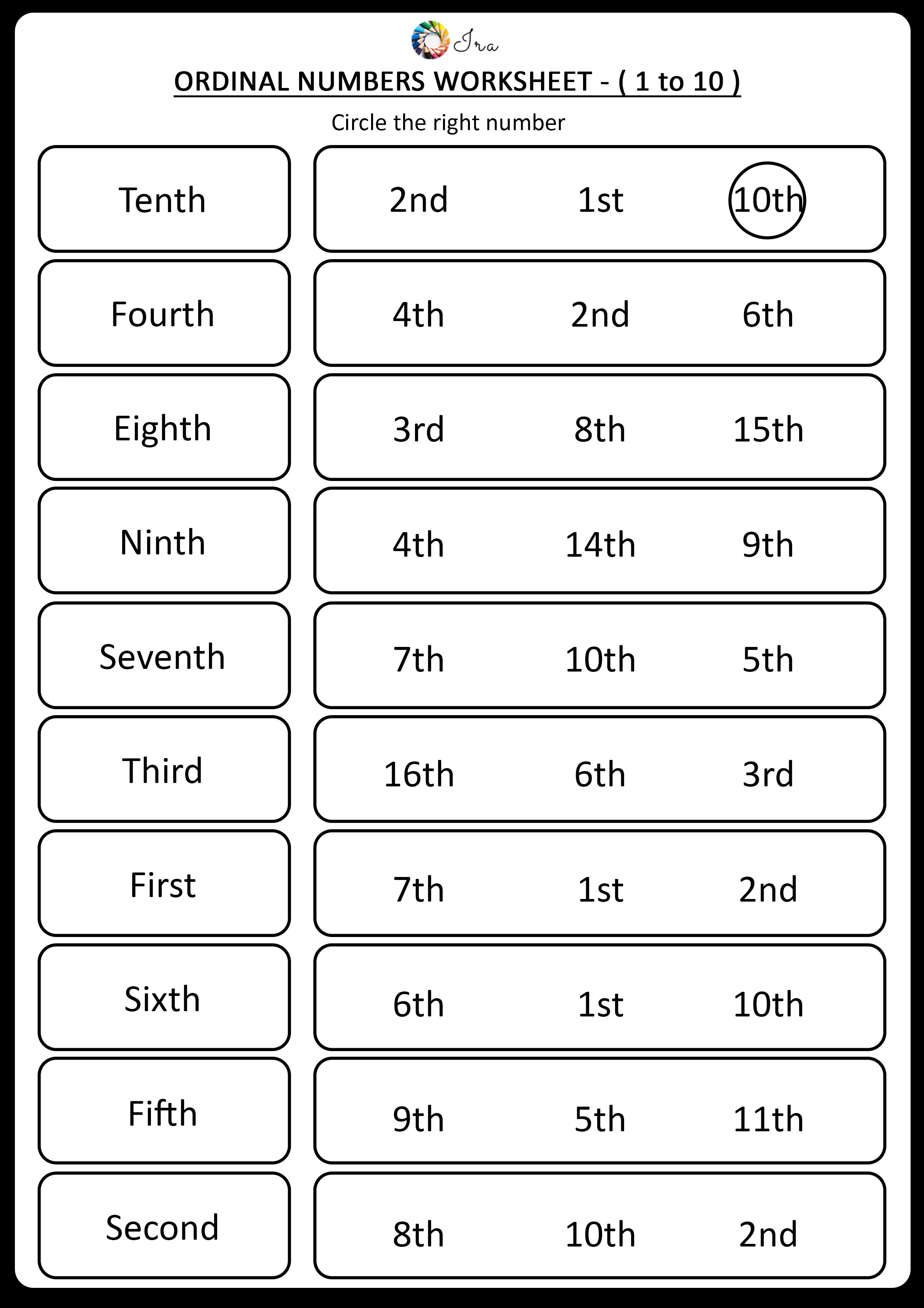 30 Ordinal And Cardinal Numbers Worksheets Kindergarten