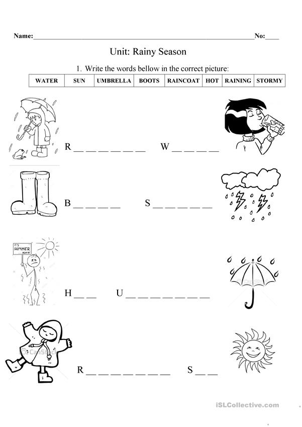 30 Rain Worksheets For Kindergarten