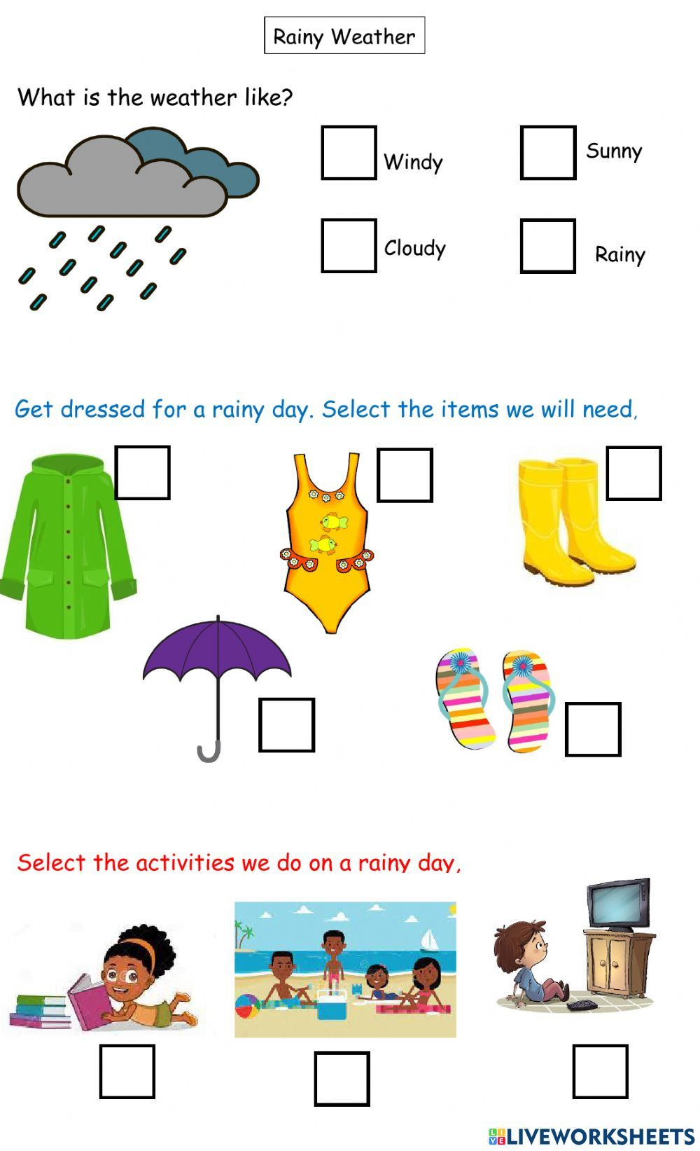 30 Rain Worksheets For Kindergarten