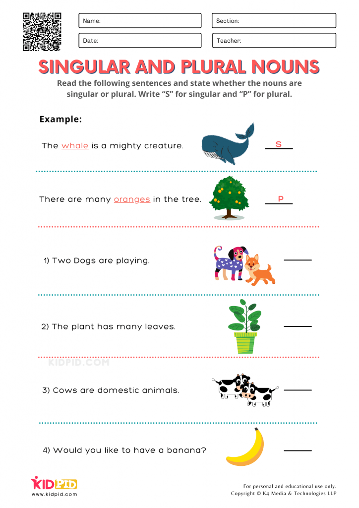 30 Singular And Plural Nouns Worksheets For Kindergarten
