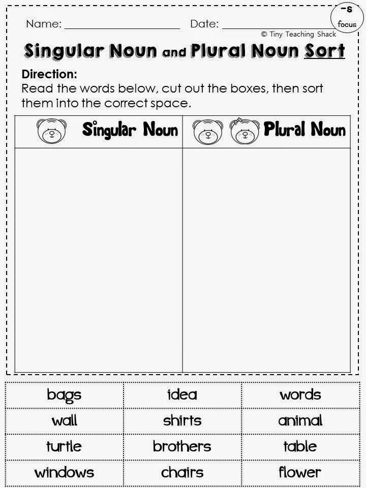 30 Singular And Plural Nouns Worksheets For Kindergarten
