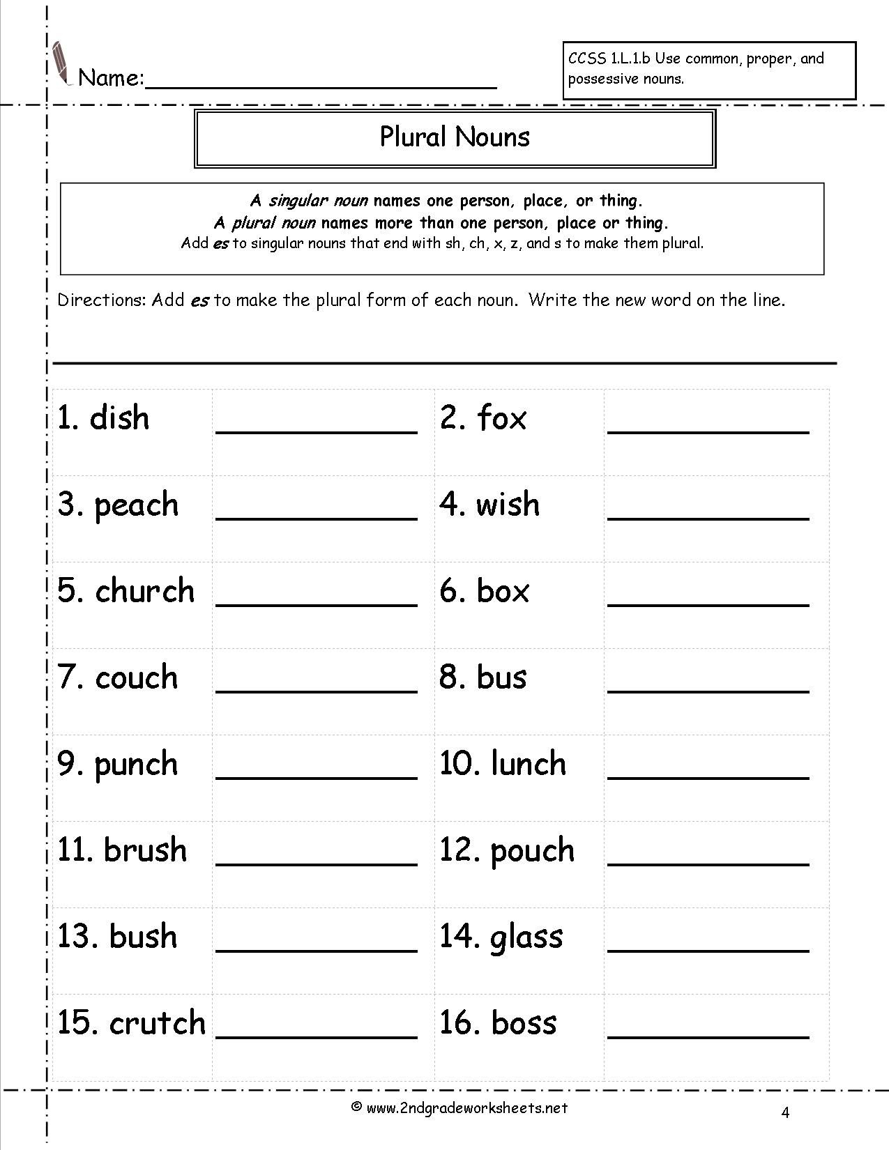 30 Singular And Plural Nouns Worksheets For Kindergarten