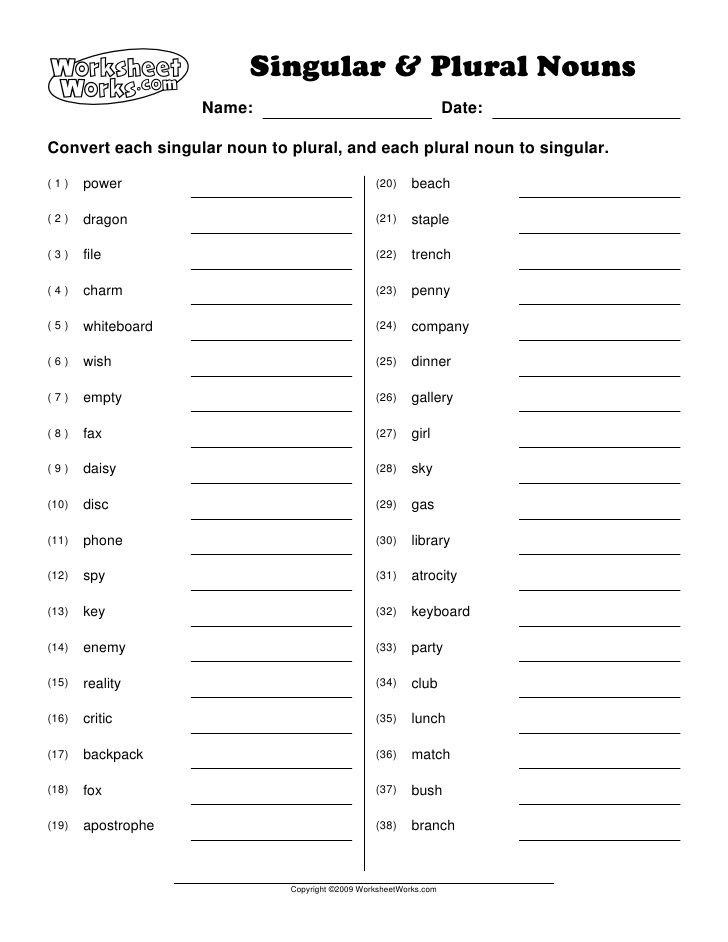 30 Singular And Plural Nouns Worksheets For Kindergarten