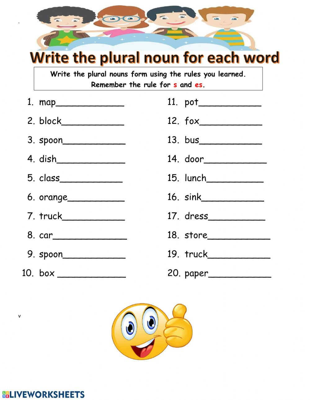 30 Singular And Plural Nouns Worksheets For Kindergarten