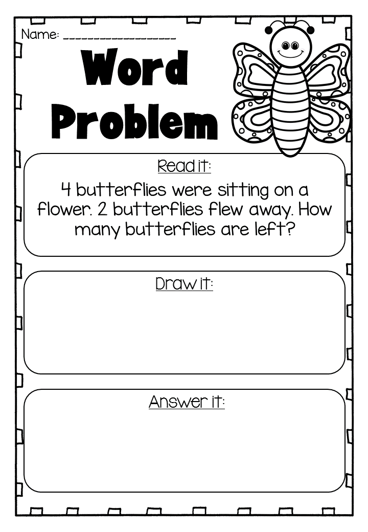 30 Subtraction Worksheets For Kindergarten Word Problems