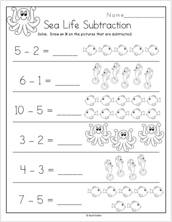 30 Subtraction Worksheets For Kindergarten Word Problems