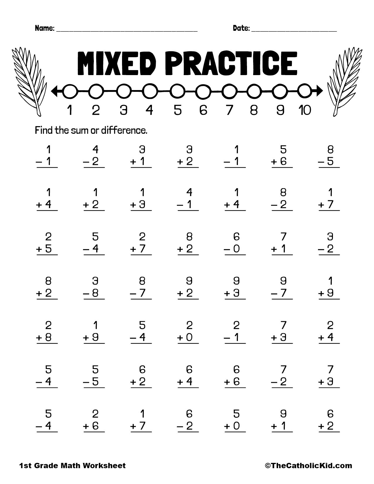 21 1St Grade Math Worksheets Color