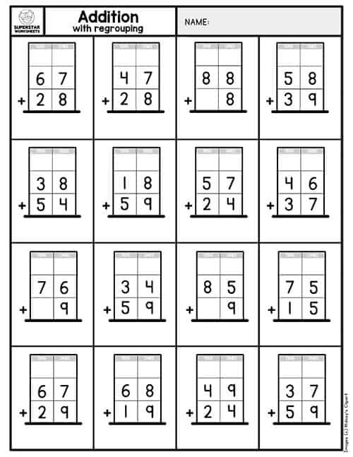21 2 Digit Addition Worksheets Grade 1