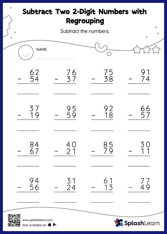 21 2 Digit Subtraction With Regrouping Free Math Worksheets