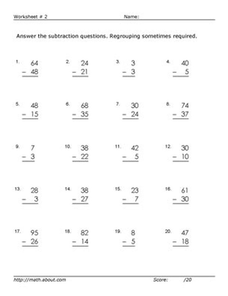 21 2 Digit Subtraction With Regrouping Free Math Worksheets