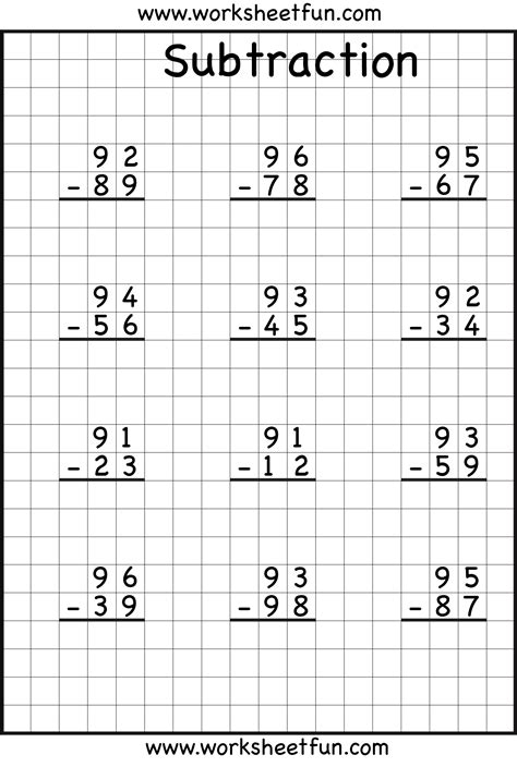 21 2 Digit Subtraction With Regrouping Free Math Worksheets