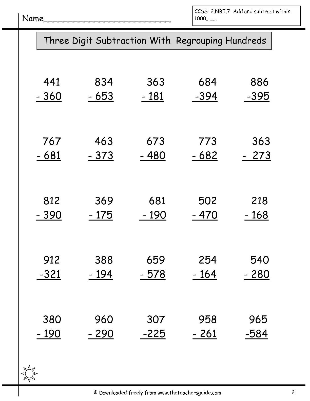 21 2 Digit Subtraction With Regrouping Free Math Worksheets