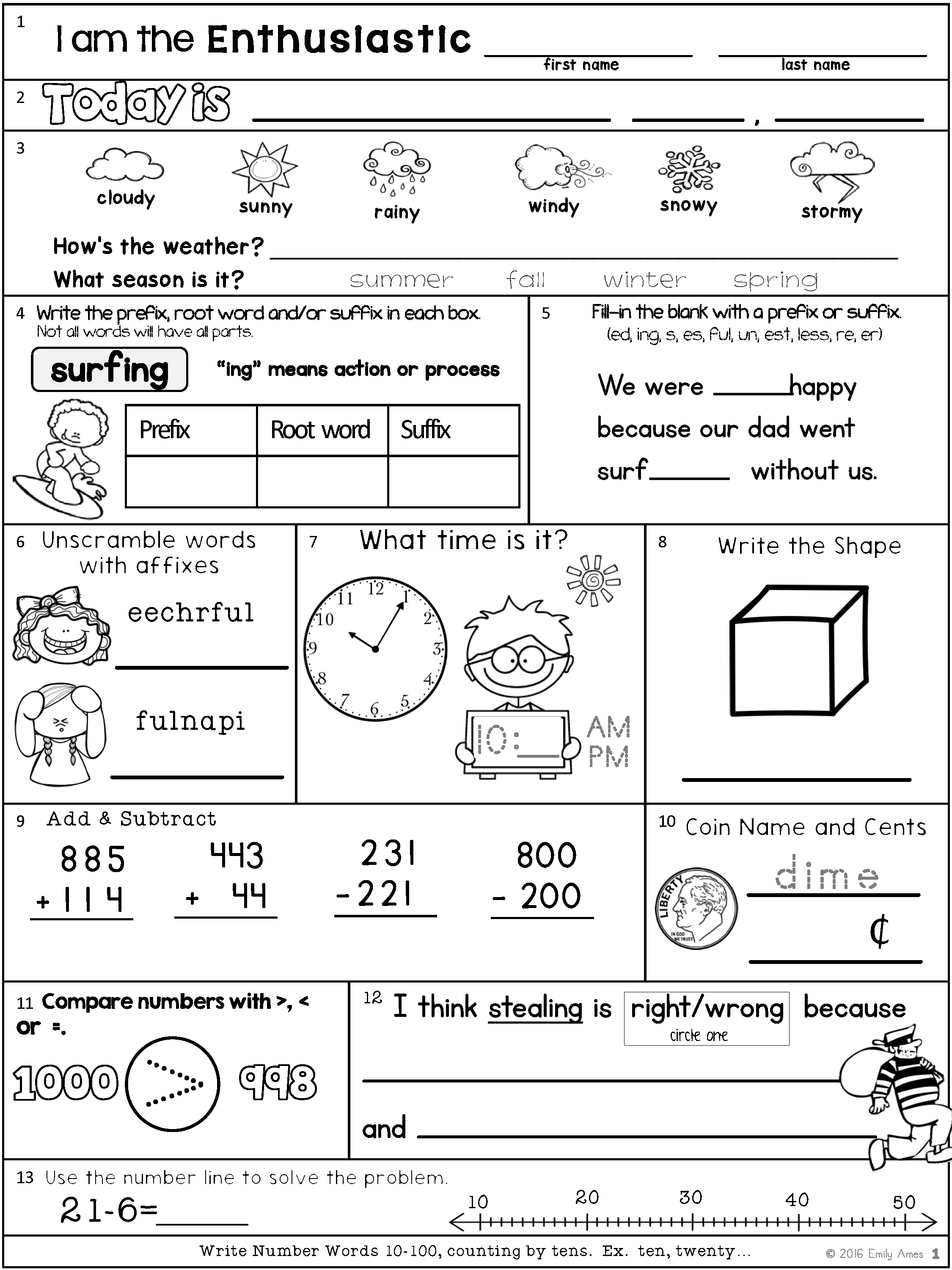 21 2Nd Grade Math Worksheets English