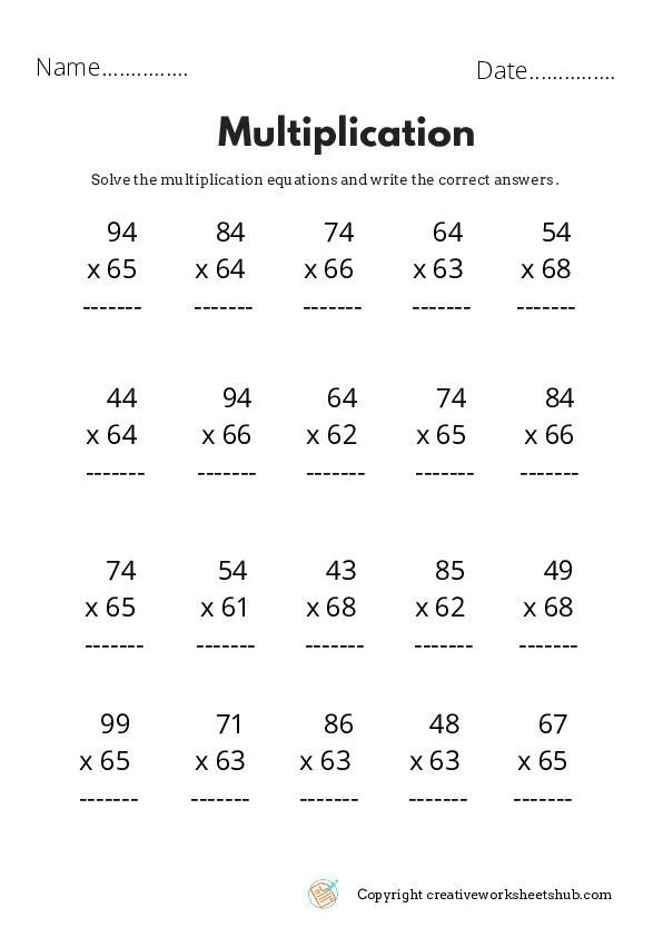 21 3Rd Grade Multiplication Worksheets 3 Digits