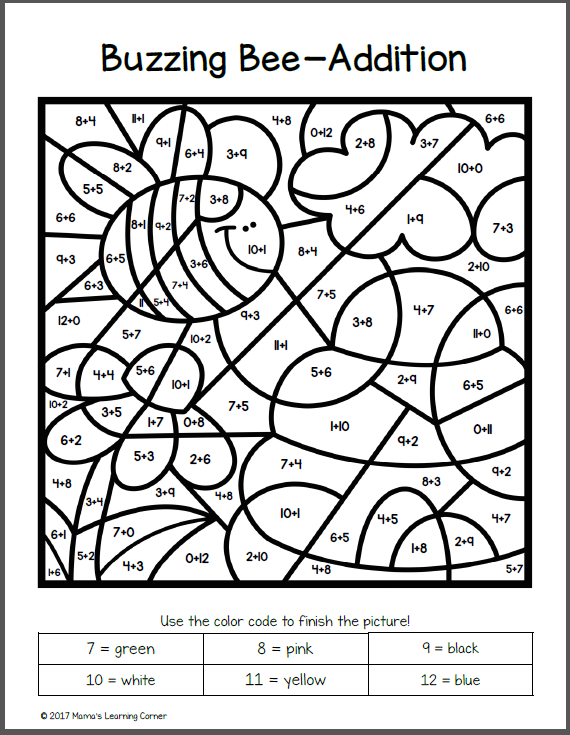 21 Addition Coloring Worksheets 2Nd Grade