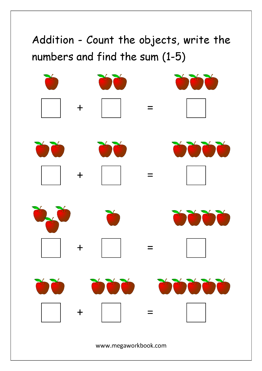 21 Addition To 5 Worksheets Kindergarten