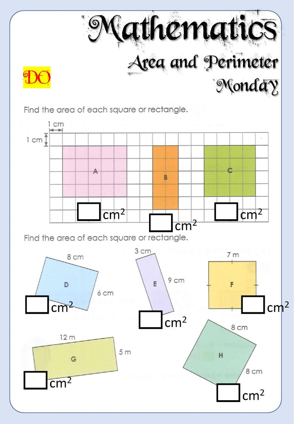 21 Area And Perimeter Worksheets For Grade 6